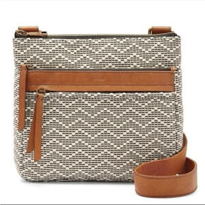 Fossil Crossbody Bag in Black and Tan